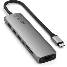 Satechi USB-C 7-in-1 Slim Multiport Adapter mit Ethernet Space Grau