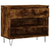 VidaXL Schuhregal Räuchereiche 70x36x60 cm Holzwerkstoff