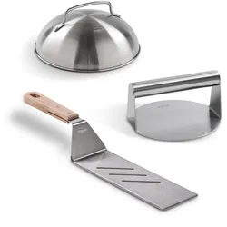 STONELINE® Burger Smasher Set, 3-tlg., inkl. Burgerglocke, Wender und Burger Smasher
