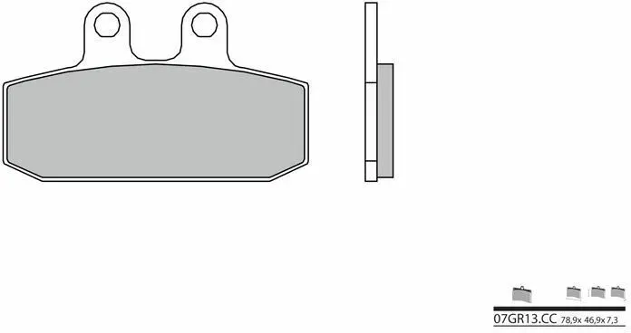 Brembo S.p.A. Wegremblokken koolstofkeramiek - 07GR13CC