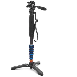3 Legged Thing Punks Taylor 2.0 Einbeinstativ Kit mit Handschlaufe & DOCZ2 Fußstabilisator Blk, Blau