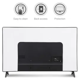 kwmobile 55" TV Abdeckung Indoor - Fernseher Hülle Bildschirmschutz Abdeckung - TV Bildschirm Staubschutzhülle - Fernsehabdeckung - Schwarz Weiß