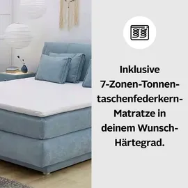 Jockenhöfer Gruppe Boxspringbett Carla, mit Bettkasten Kaltschaum-Topper", und Zierkissen, grau