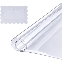 VEVOR Tischfolie Tischschutz Transparent 1,5 mm Dicke, Tischschutz-Folie PVC 918 x 1852 mm Rechteckige Tischdecke Tischfolie Abwaschbar Verschleißfest Hitzebeständig Wasserdichte Tisch-Schutzfolie