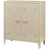 [en.casa] Metallschrank Oripää 90x80x33 cm Kamelfarben