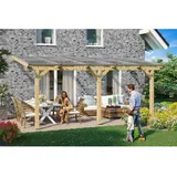 SKANHOLZ Terrassenüberdachung Bormio 541 x 250 cm beige