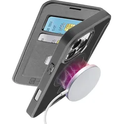 Cellularline Daily Mag - iPhone 16 Pro Buchhülle mit halbdurchsichtigem Hartdeck