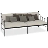 vidaXL Tagesbett-Rahmen Schwarz Metall 90×200 cm