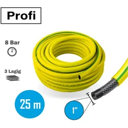 Profi Gartenschlauch 1 Zoll 25m gelb
