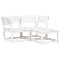 vidaXL Garten-Sofagarnitur 3-tlg. weiß