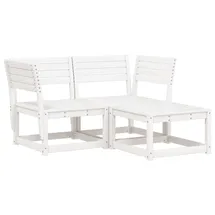 vidaXL Garten-Sofagarnitur 3-tlg. weiß