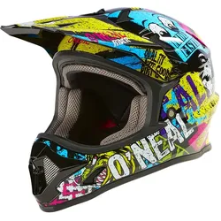 ONeal Sonus Riot, Fahrradhelm Kinder - Schwarz/Weiß/Gelb/Blau/Lila - L
