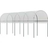 Outsunny Tomatengewächshaus winddichtes Foliengewächshaus für Anzucht 4x1,2x1,7m aus Stahl & PE in Weiß für Tomaten & Pflanzen Aosom.de