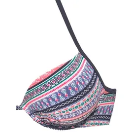 s.Oliver Push-Up-Bikini-Top Damen blau-rosé-gestreift Gr.42 Cup B