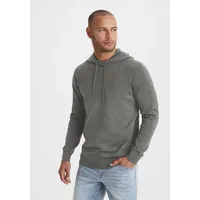 H.I.S. H.I.S »mit Kapuze, Regular Fit,«, Pullover mit Rundhals, Feinstrick, Baumwollmischung Gr. XXL (60/62), dunkelgrau-meliert, , 75209128-XXL