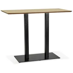 Hochtisch 150x70x100 cm, schwarzem Metallgestell, robuster Naturholzplatte | Kadima Design