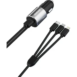 DUDAO R5Pro 3-in-1 USB KFZ-Ladegerät 3,4 A mit integriertem Kabel Schwarz