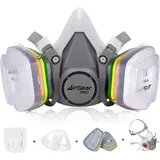 AirGearPro M-500 Atemschutzmaske mit Filter ABEK1-P2, Gasmaske Staubfilter für Lackieren, Arbeiten, Schleifen, Feinstaub...