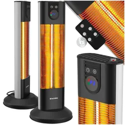 tectake® Infrarotheizstrahler, 3 Leistungsstufen 500, 1000 und 1500 W, Aluminiumgehäuse, 29 x 29 x 76,5 cm
