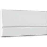 Profhome 653806 Sockelleiste Fußleiste Zierleiste Stuckleiste 2 m 200 cm x 1,2 cm x 15 cm Weiß