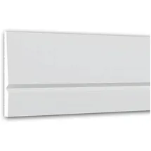 Profhome 653806 Sockelleiste Fußleiste Zierleiste Stuckleiste 2 m 200 cm x 1,2 cm x 15 cm Weiß