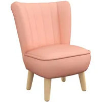 aiyaplay Kindersessel, Kindersofa mit Samtoptik, Holzbeine, Kinderstuhl für Kinderzimmer, Spielzimmer, Rosa