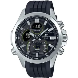 Smartwatch CASIO EDIFICE, schwarz (schwarz, silberfarben), Smartwatches, Armbanduhr,Herrenuhr,Bluetooth,Stoppfunktion,Weltzeit,Edelstahlarmband