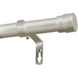 BellaHills Teleskop Gardinenstange, 76-150 cm Vorhangstange mit Kappenknäufen mit Halterungen, 25 mm Durchmesser Gardinenstange Verstellbare Dekorative für Schlafzimmer, Wohnzimmer, Nickel