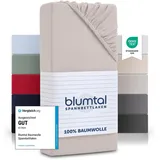 Blumtal® Basics Spannbettlaken Topper 120x200 cm Jersey - Bettlaken 120x200 cm aus 100% Baumwolle - Oeko-TEX zertifiziertes Spannbetttuch 120x200 cm - Topper Spannbettlaken 120x200 cm - Elfenbein