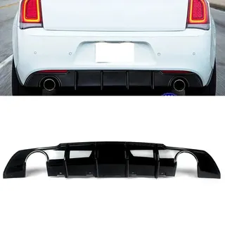GCACE Heckstoßstange Diffusor für Chrysler 300 2015 2016 2017 2018 2019 2020 2021 2022 2023, Diffusor Stoßstange Hinten Heckschürze Lippe Diffusor Spoiler Auto Heckstoßstange Chassis Spoiler