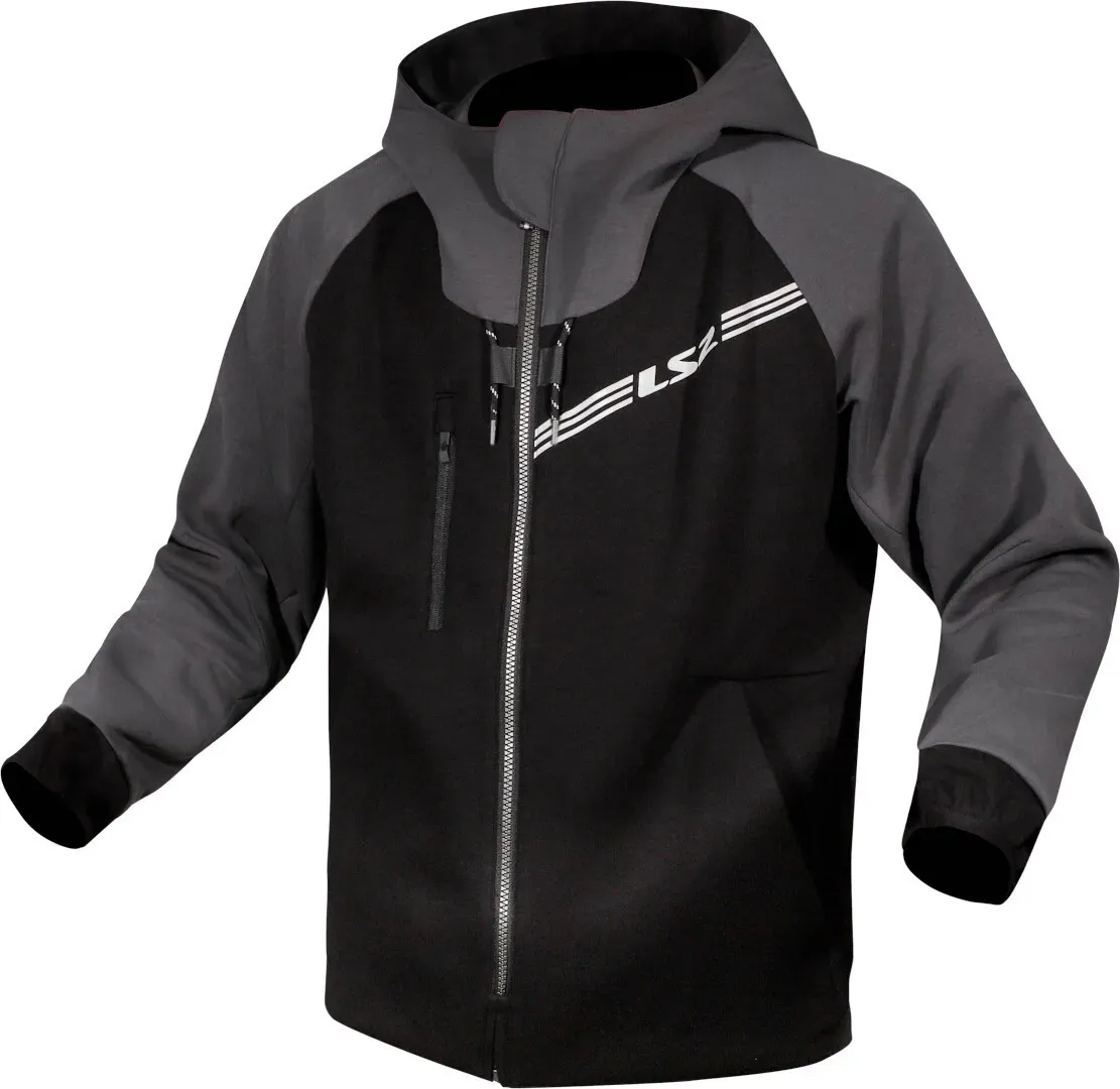 LS2 Throttle Motorrad Zip Hoodie, schwarz-grau, Größe S für Männer