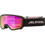 Alpina Scarabeo JR. Q-LITE black-rose matt, - Verspiegelte, Kontrastverstärkende OTG Skibrille Mit 100% UV-Schutz Für Kinder, One Size