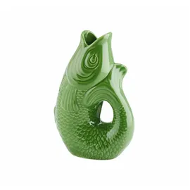 Giftcompany Gift Company Vase Monsieur Carafon S, Dekovase in Fisch-Form, Steingut, Green Bay, 25 cm, 1087403008