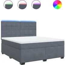 vidaXL Boxspringbett 180 x 200 cm Dunkelgrau