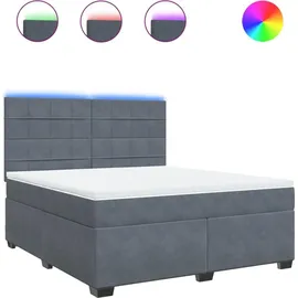 vidaXL Boxspringbett 180 x 200 cm Dunkelgrau