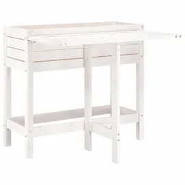 vidaXL Pflanzkasten mit Klappbarer Tischplatte 80 x 40 x 75 cm Weiß