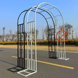 Wetsfgdg Gartenbogen aus Metall,Rosenbogen Metall Stabiler Blumenbogen für Rankpflanzen, auch als Hochzeits-DekorationSchwarz-C(H:267cm)-L220xW40xH267cm