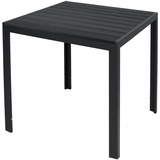 INDA-Exclusiv Gartentisch Aluminium und Non-Wood anthrazit / schwarz 90x90cm