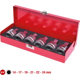 KS Tools 3/4" Kraft-Bit-Stecknuss-Satz 6-tlg. 14-24 mm