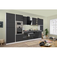 Küche Küchenzeile Küchenblock grifflos Weiß Grau Lorena 395 cm Respekta