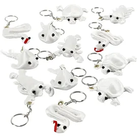 Creativ Company Schlüsselanhänger aus Stoff 4-8 cm Weiß