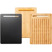 Fiskars Functional Form Schneidebrett-Set Bambus 3-tlg. 27 x 27 cm Braun/Schwarz