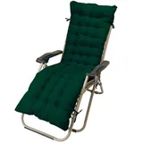 FANSU Dicke Liegenauflage, Einfarbig Auflagen für Gartenliegen mit Bändern Antirutsch Auflage für Sonnenliege Relax Liegenauflage für Deckchair Liegestuhl Garten Camping (Dunkelgrün,170x53cm)
