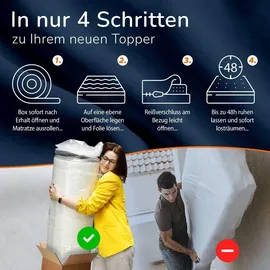 MSS e.K. Kaltschaum-Matratzentopper 80 x 200 cm 10 cm Dicke weiß