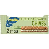 Wasa Sandwich Cheese & Chives 24x37g | Ballaststoffreicher Sandwich-Knäckebrot-Snack aus Roggenvollkorn mit einer Schnittlauch-Käse-Füllung, je 2 Sticks, Perfekt für unterwegs