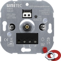 Unitec Schaltereinsatz für LED Dimmer Dreh-Ausschalter, 3 100 W, Kunststoff, Unterputz)