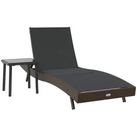 vidaXL Sonnenliege 2 pcs 40 x 40 x 40,5 cm Braun/Schwarz