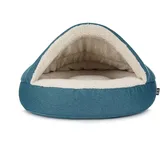 Mypado Shell Mono Hundehöhle mit Strukturstoff - die Kuschel Oase für den Hund Größe XL, Füllung Visco-Schaumstoff, Türkis