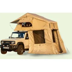 AdventureMate140 Dachzelt mit Vorzelt. 140x240 Matratze inkl. 3D Mesh EINHEITSFARBE 2 PERSONEN