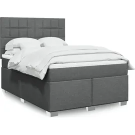 vidaXL Boxspringbett 140 x 200 cm Dunkelgrau